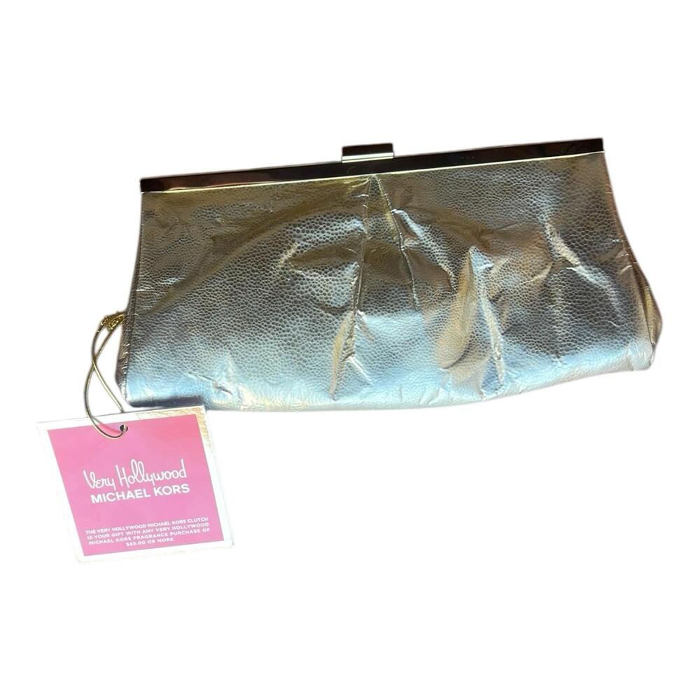 NWT MICHAEL KORS VERY HOLLYWOOD Metallic clutch Pouch Bag Travel Wallet Perfume